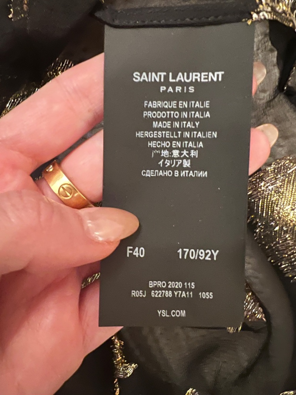 😮Saint Laurent Black Floral Silk Jacquard Mini Flared Dress - 40 - Picture 9 of 13